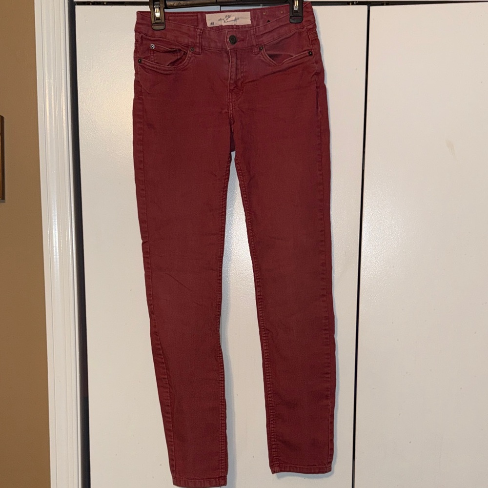 H&M Women's Deep Red Skinny Jeans
